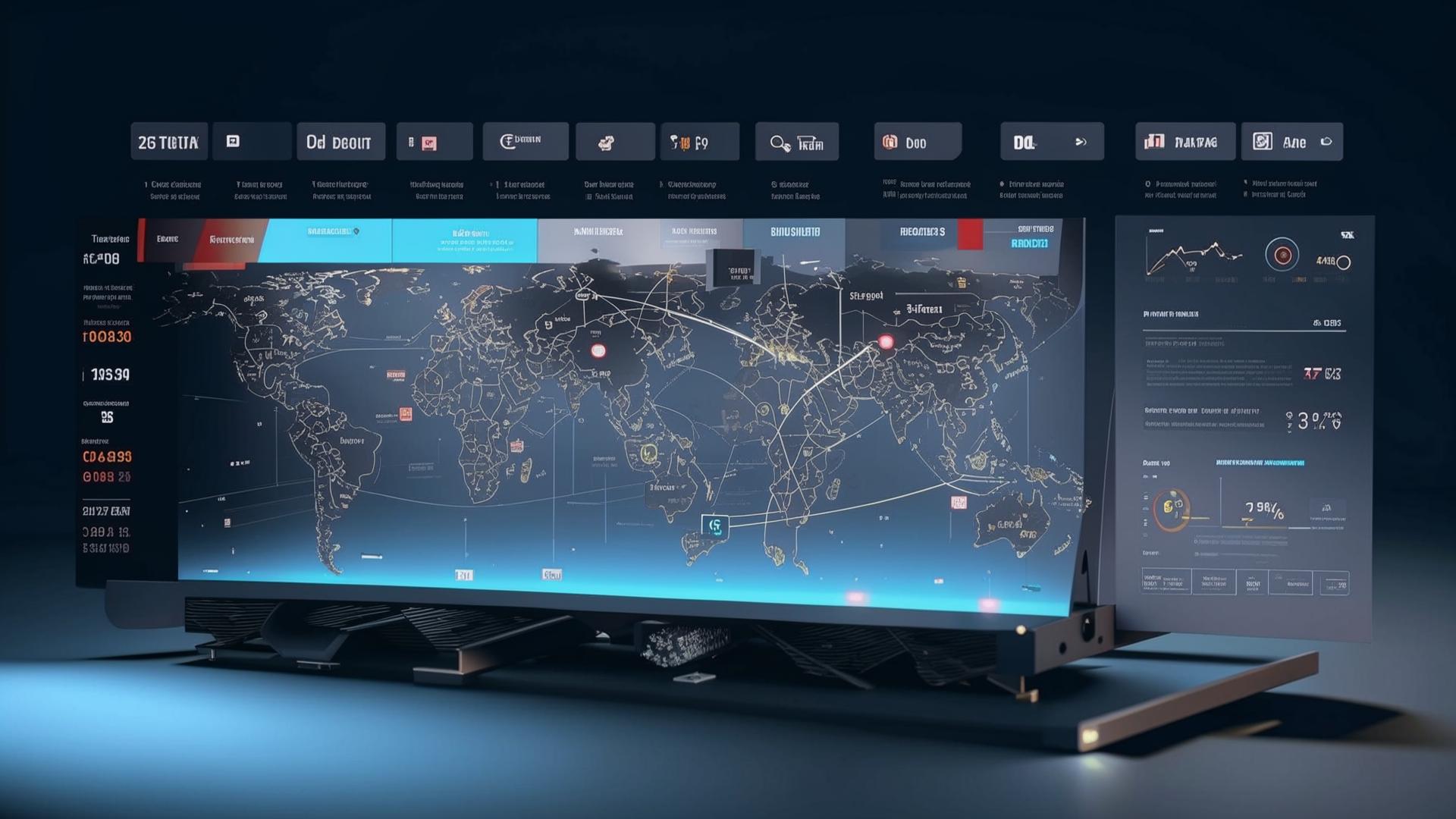 AI dashboard tracking delivery fleets and logistics KPIs